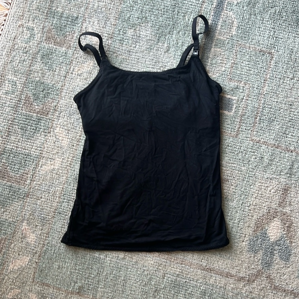 Storq Women's Black Nursing Camisole Top Size 2 Modal & Spandex Stretch Fabric